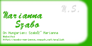 marianna szabo business card
